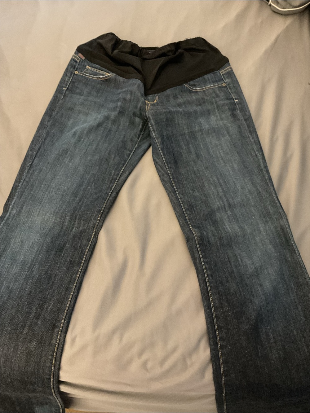 Citizens Of Humanity Dark Blue Straight Leg Maternity Jeans with Black Panel